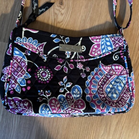 Vera Bradley Blue Purple Retired Alpine Floral Small Crossbody Bag EUC - Picture 3 of 7